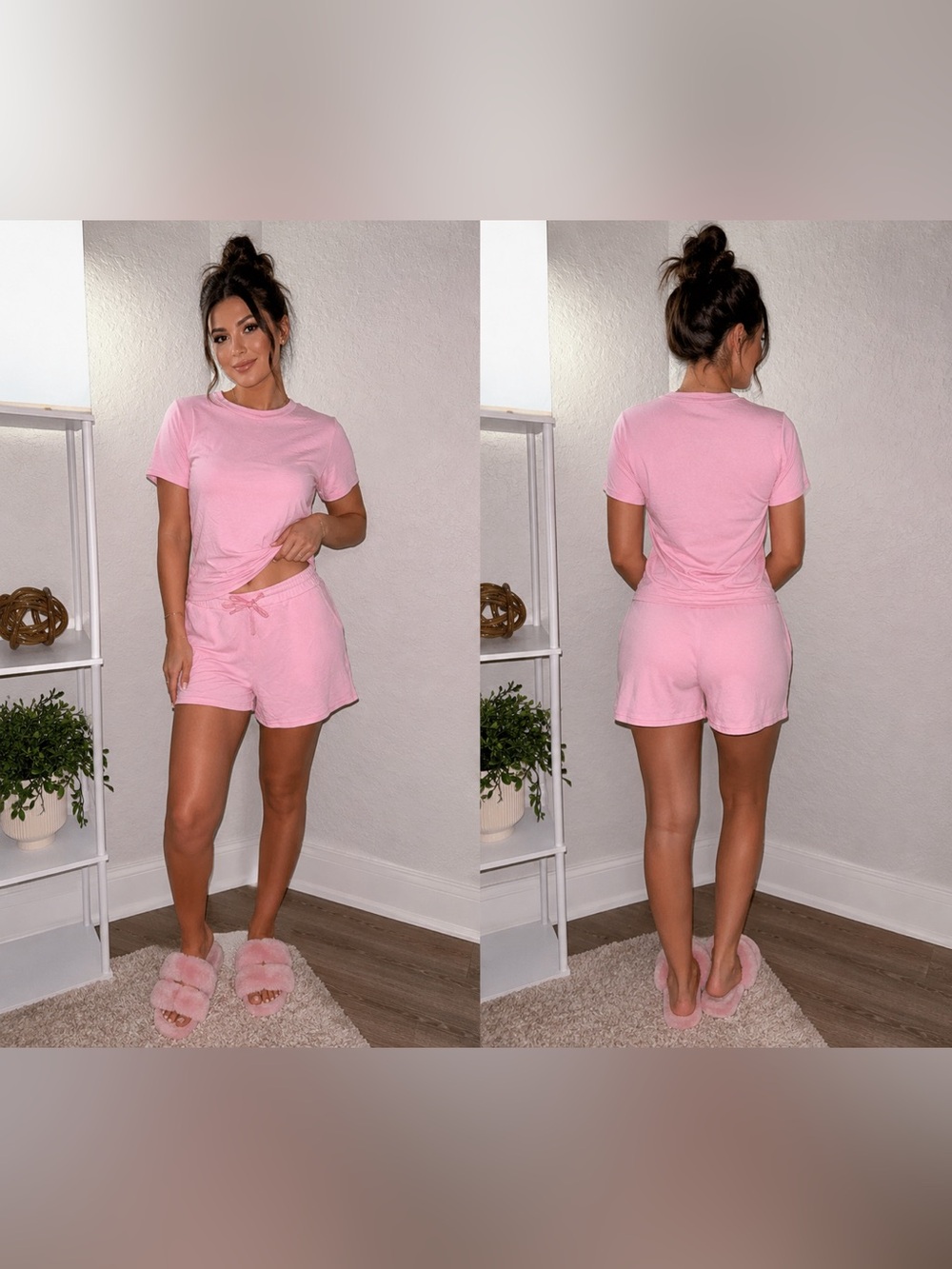 Everyday Pink Lounge Tee & Drawstring Shorts Set